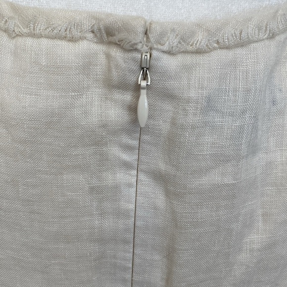 Talbot's Dress Women's Size 14 Tiered Fringe 100% Linen Career flirty Romantic - Picture 8 of 13